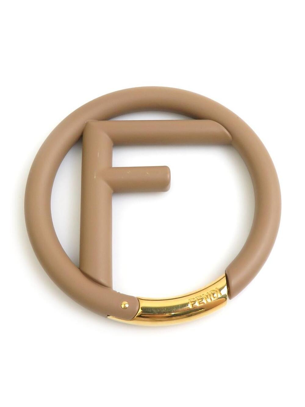Auth Fendi F Is Charm Brown/Gold Metal #372197F16B
